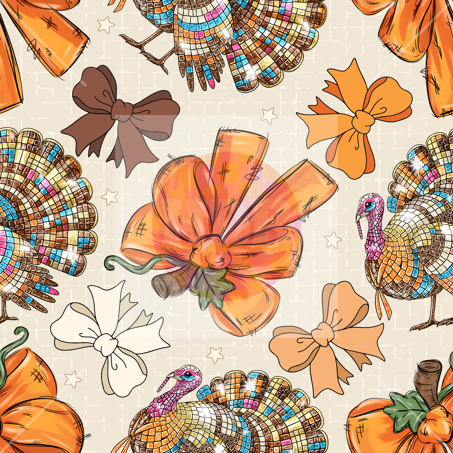 Faux rhinestone turkey