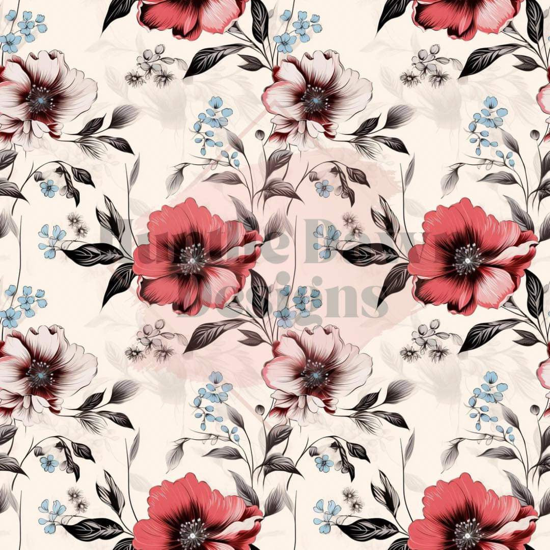 Pink and black floral