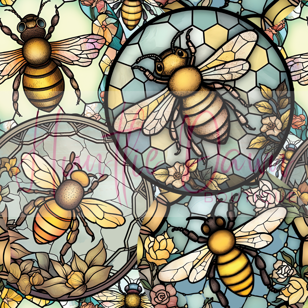 Stained glass bees