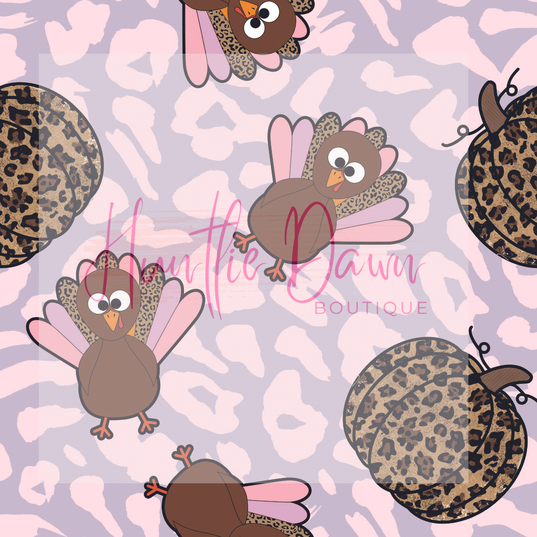 Leopard turkeys on pink