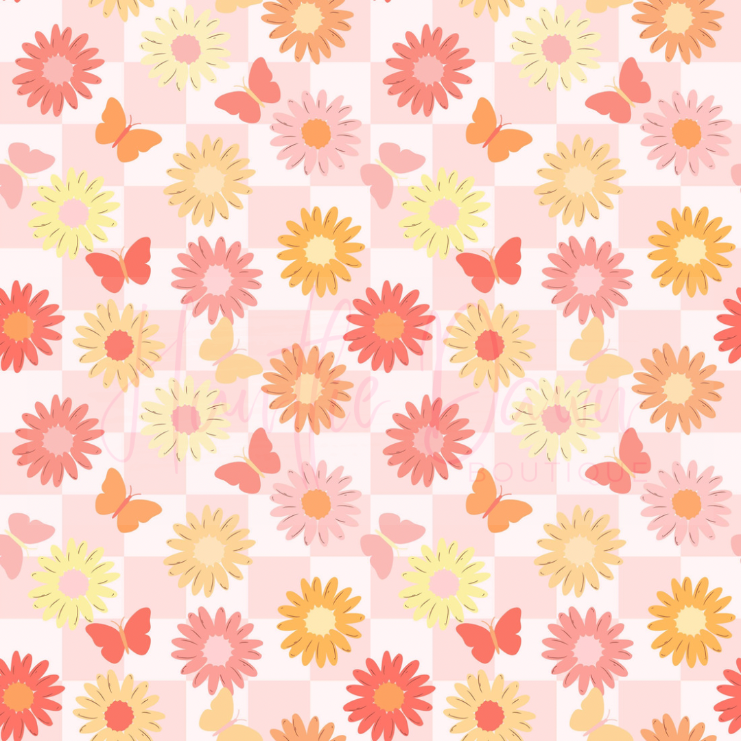 Butterflies and flowers