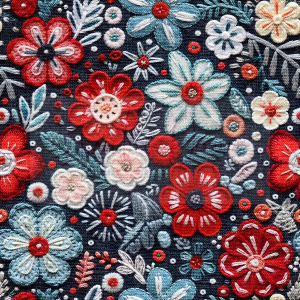 Faux embroider floral
