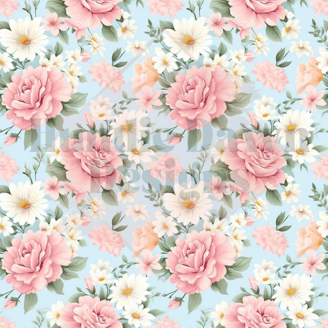 Blue background floral