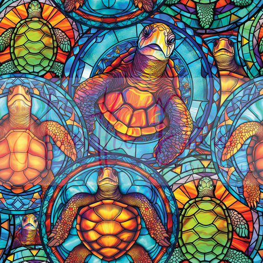 Stained glass turtles