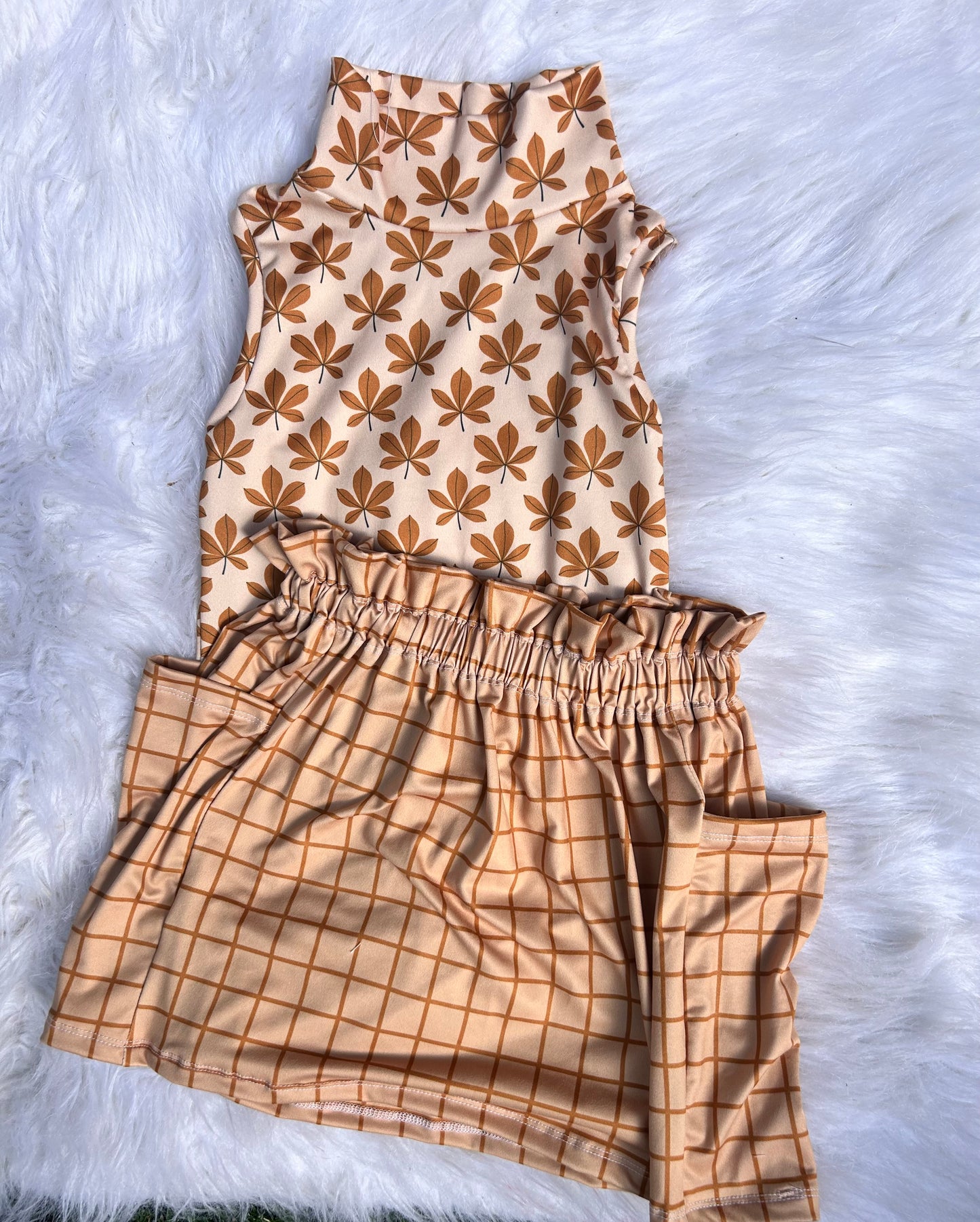 Plaid on tan