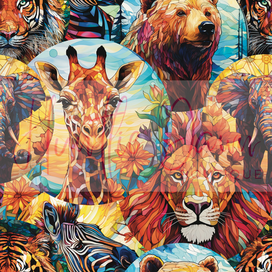 Stained glass animals