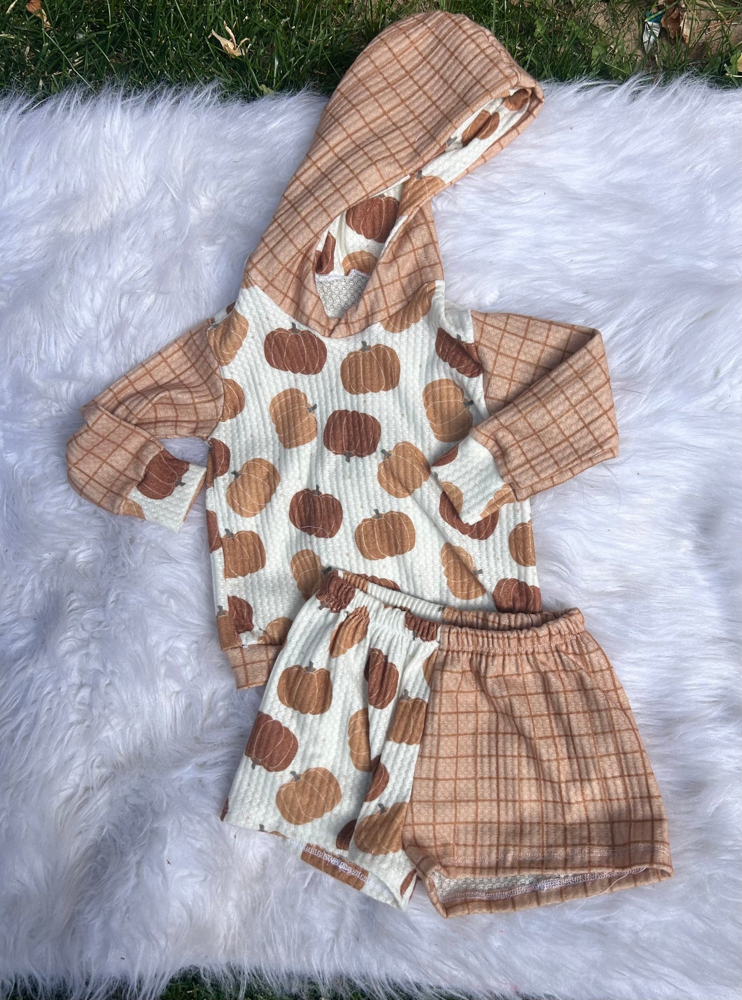 Plaid on tan