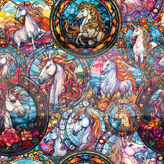 Stained glass unicorns