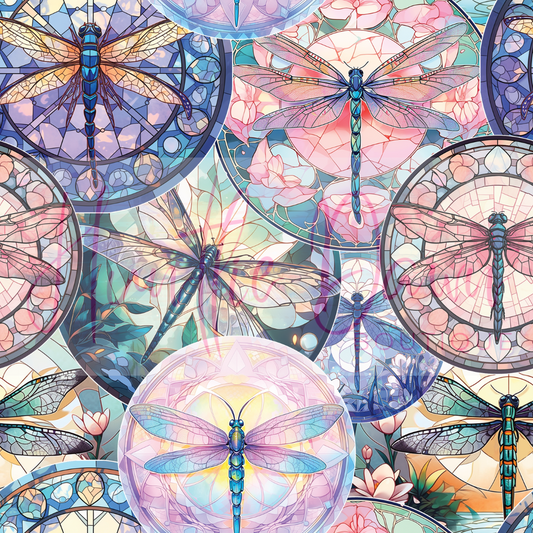 Stained glass dragonflies