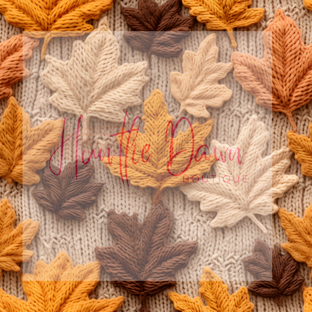 Knitted leaves