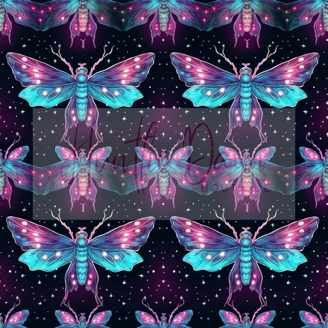 Pink & Teal Moths