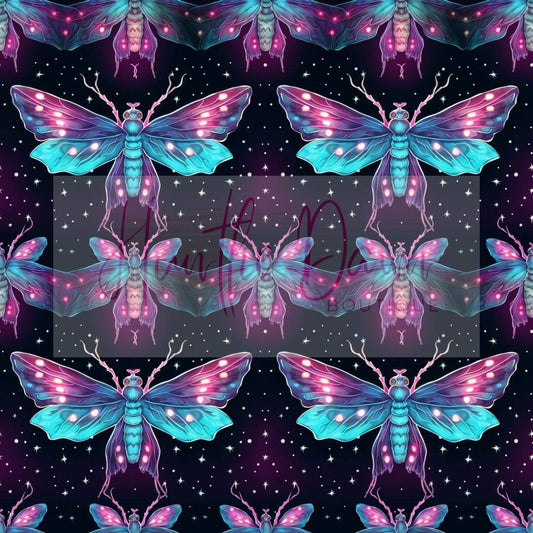 Pink & Teal Moths