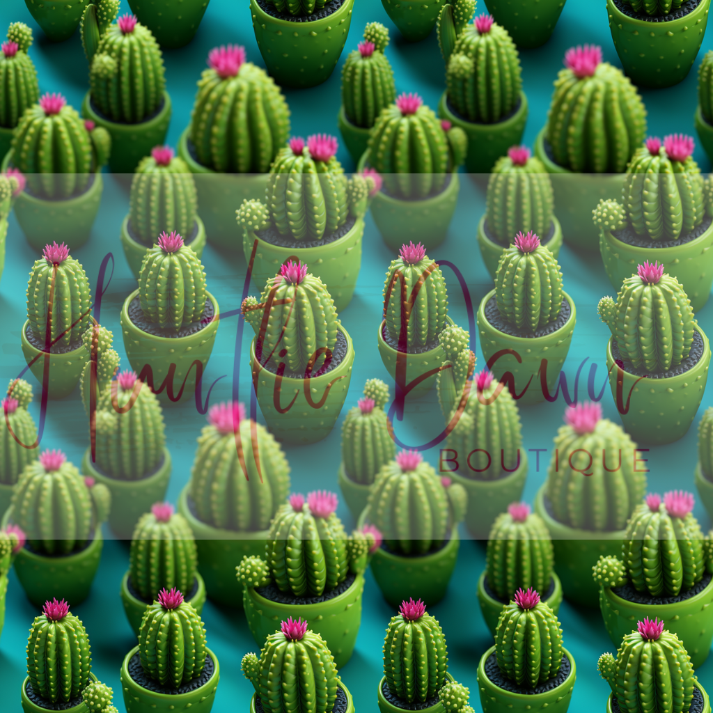 3d potted cacti