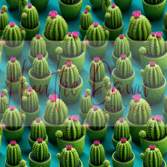 3d potted cacti