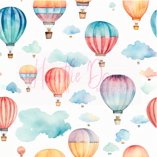 Watercolor hot air balloon