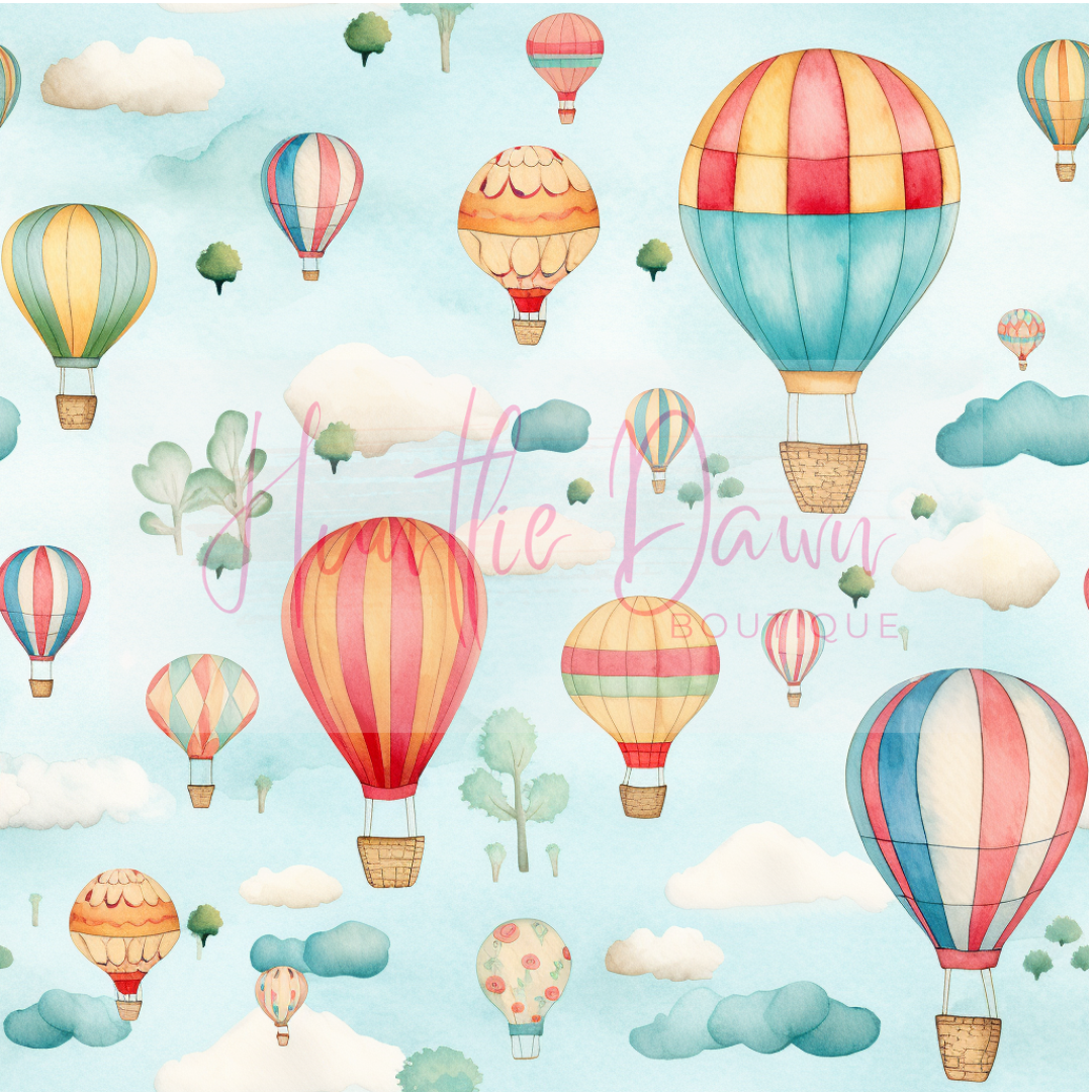 Watercolor hot air balloon